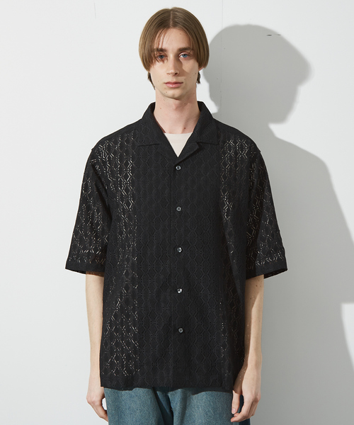 ABAHOUSE(アバハウス)の「【ジオメトリック柄】 ストレッチ シアーシャツ/レースシャツ(シャツ/ブラウス・メンズ・ブラック/ホワイト/ブラウン/ブルー・46/48)」の6枚目の写真