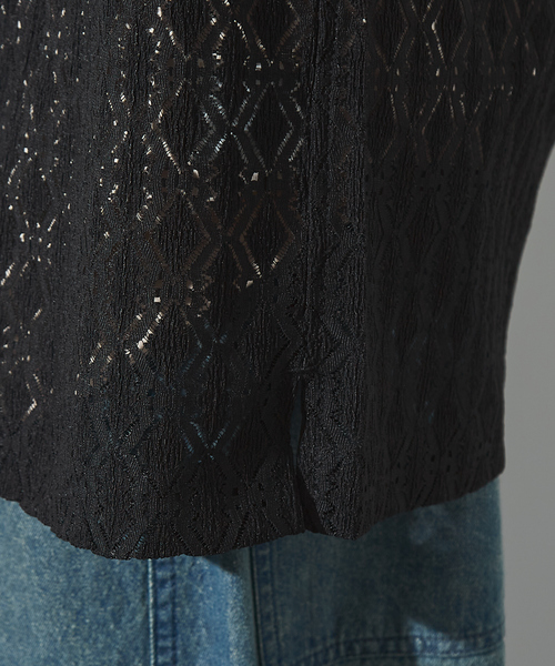 ABAHOUSE(アバハウス)の「【ジオメトリック柄】 ストレッチ シアーシャツ/レースシャツ(シャツ/ブラウス・メンズ・ブラック/ホワイト/ブラウン/ブルー・46/48)」の11枚目の写真