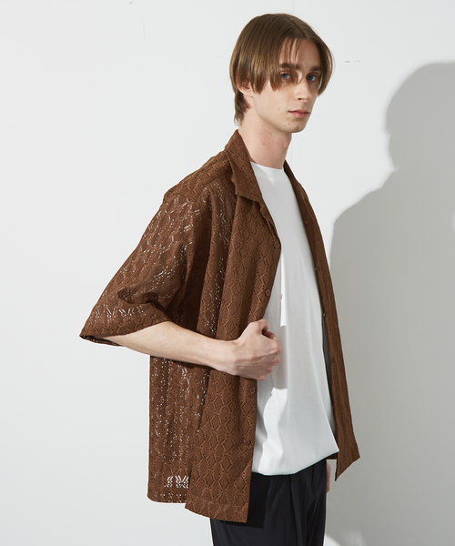 ABAHOUSE(アバハウス)の「【ジオメトリック柄】 ストレッチ シアーシャツ/レースシャツ(シャツ/ブラウス・メンズ・ブラック/ホワイト/ブラウン/ブルー・46/48)」の16枚目の写真
