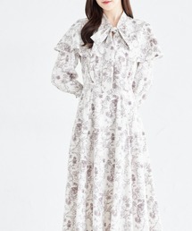 tocco closet | 【ZOZO限定カラー】２ＷＡＹリボンケープ付きフラワープリントワンピース(ワンピース)