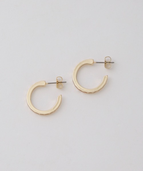 NANO universe（ナノユニバース）の「フープモチーフピアス（ピアス（両耳用）・レディース・シルバー/ゴールド・FREE）」の4枚目の写真