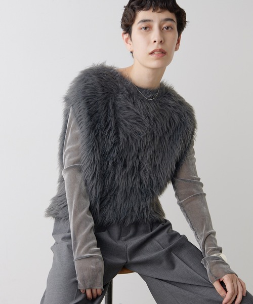 Whim Gazette （ウィムガゼット） シャギーニットジレ Whim Gazette（ウィムガゼット）の「シャギーニットジレ（ベスト