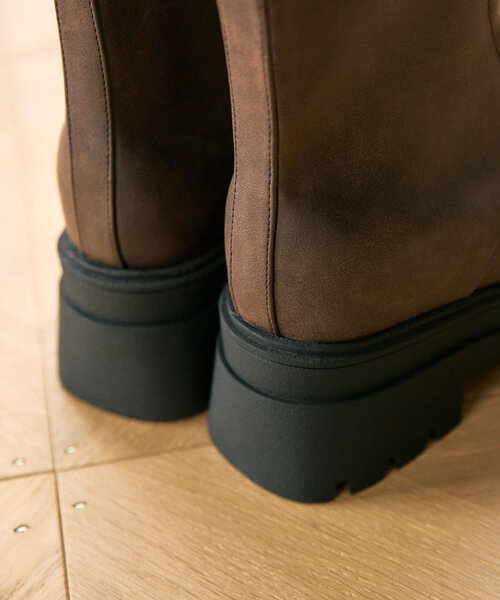 OLIVE des OLIVE（オリーブデオリーブ）の「レースアップショートブーツ（ブーツ・レディース・ブラック/ダークブラウン・SMALL/MEDIUM/LARGE）」の21枚目の写真