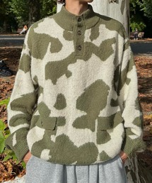 はる - ヘンリーネックジャガードニット - made in INTER FACTORY