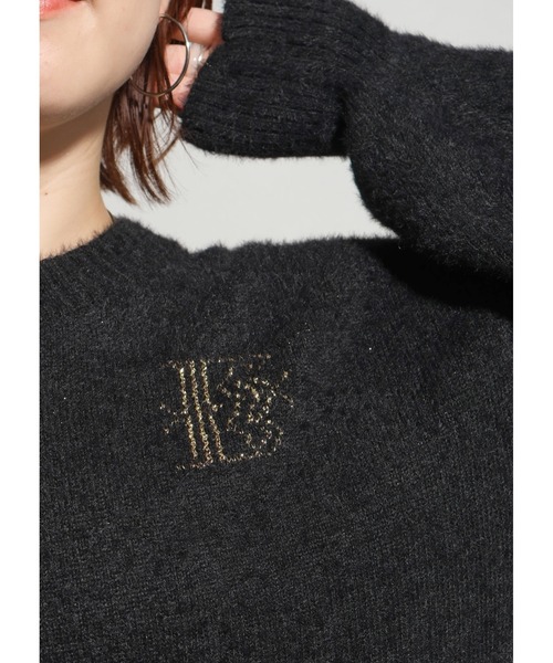 フェザーヤーンブローチロゴニット Palm Riche│Eimee Law & LHELBIE