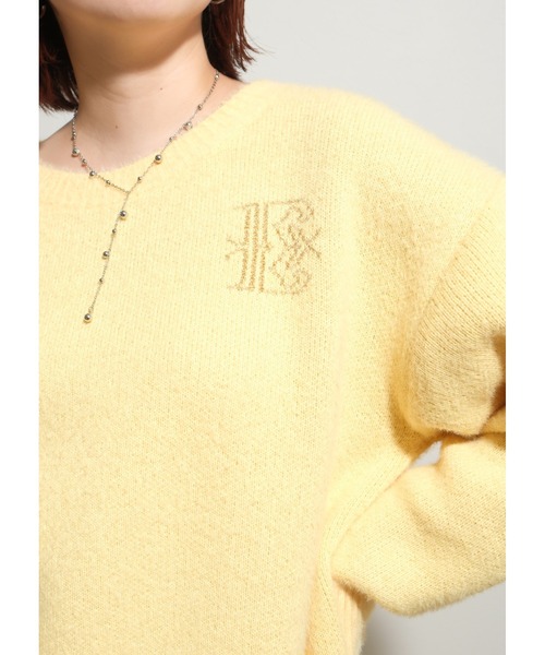 フェザーヤーンブローチロゴニット Palm Riche│Eimee Law & LHELBIE