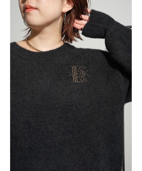 フェザーヤーンブローチロゴニット Palm Riche│Eimee Law & LHELBIE