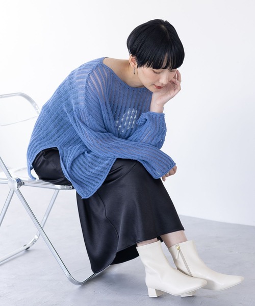 セール】ストレッチローヒールブーツ 147085（ブーツ）｜LEPSIM