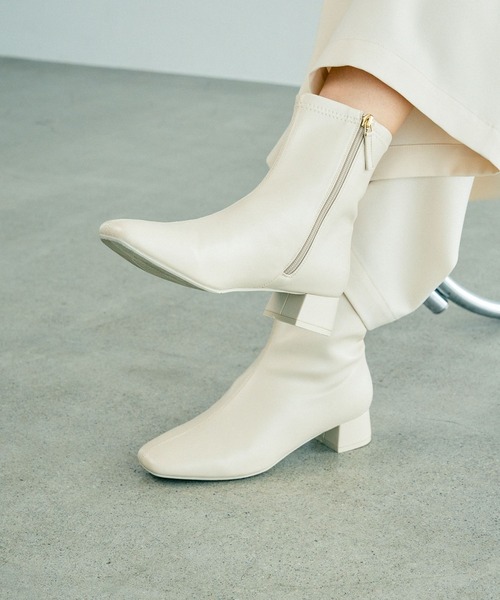 セール】ストレッチローヒールブーツ 147085（ブーツ）｜LEPSIM