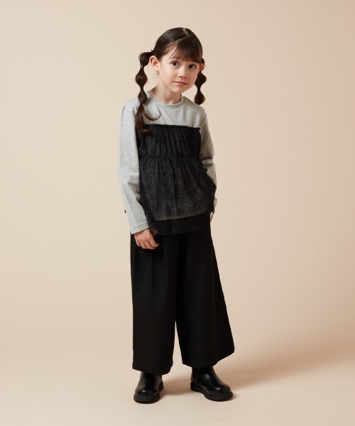 a.v.v（アーヴェヴェ）の「[140-150]サスペンダー付きワイドパンツ（その他パンツ・キッズ・ブラック/グレー/ライトブルー/ネイビー・150/140）」の7枚目の写真