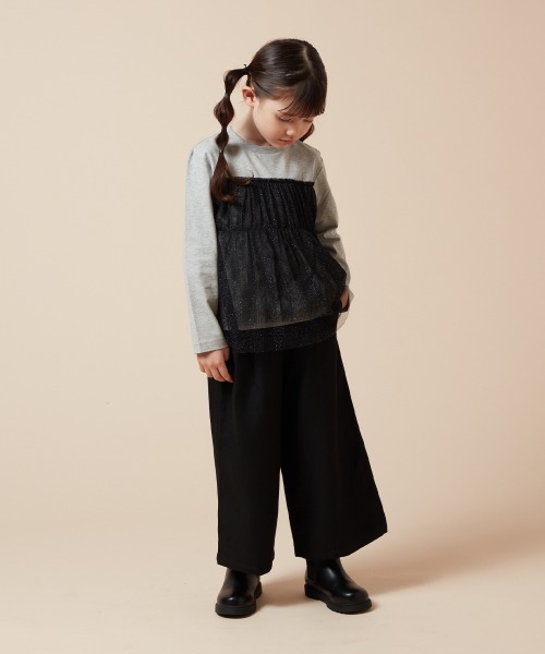 a.v.v（アーヴェヴェ）の「[140-150]サスペンダー付きワイドパンツ（その他パンツ・キッズ・ブラック/グレー/ライトブルー/ネイビー・150/140）」の9枚目の写真