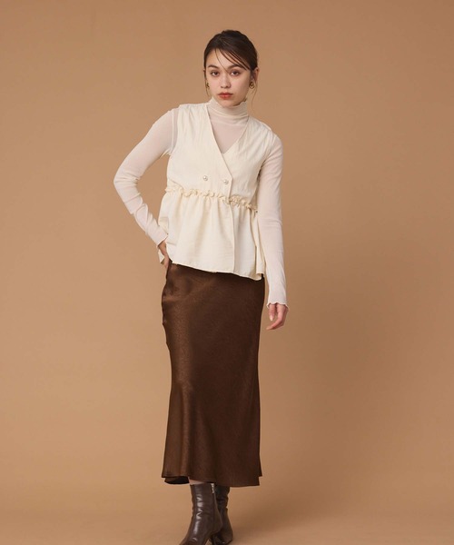 サテンマーメイドフレアスカート（スカート）｜Edit Sheen