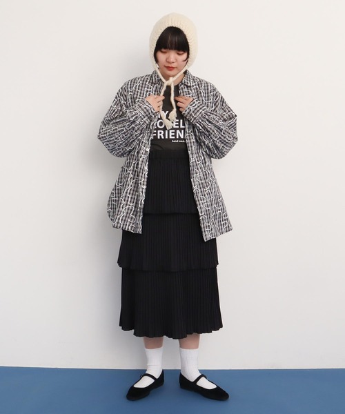 I am I in fact...（アイアムアイインファクト）の「Tiered pleats strap スカート（スカート・レディース・ブラック・FREE）」の13枚目の写真