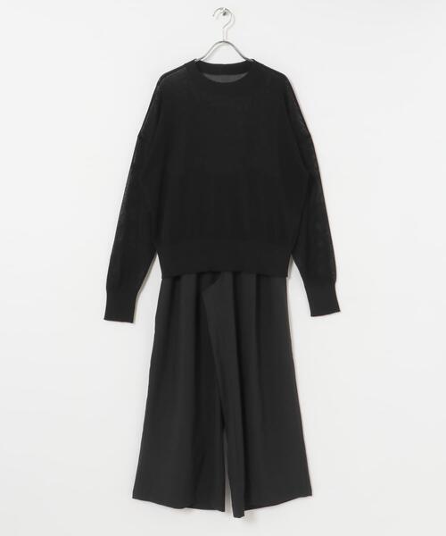 ITEMS URBANRESEARCH（アイテムズ アーバンリサーチ）の「シアーニット×イージーパンツセット（ニット/セーター・レディース・ホワイト系その他/ブラック系その他・FREE）」の8枚目の写真