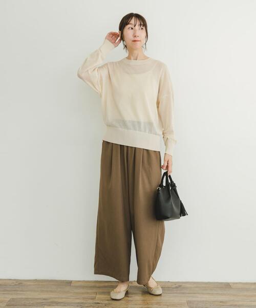 ITEMS URBANRESEARCH（アイテムズ アーバンリサーチ）の「シアーニット×イージーパンツセット（ニット/セーター・レディース・ホワイト系その他/ブラック系その他・FREE）」の13枚目の写真