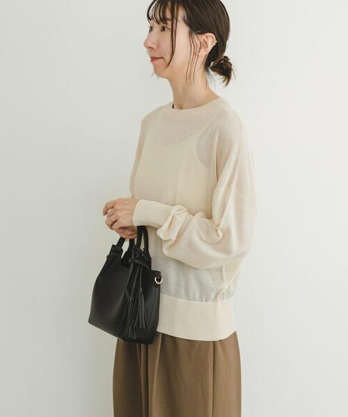 ITEMS URBANRESEARCH（アイテムズ アーバンリサーチ）の「シアーニット×イージーパンツセット（ニット/セーター・レディース・ホワイト系その他/ブラック系その他・FREE）」の15枚目の写真