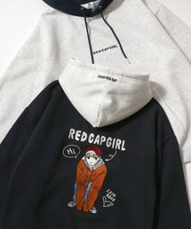 Red Cap Girl/レッドキャップガール オーバーサイズ 裏起毛 バックプリント ロゴ ワンポイント刺繍 スウェット パーカー フーディー/レディース メンズ