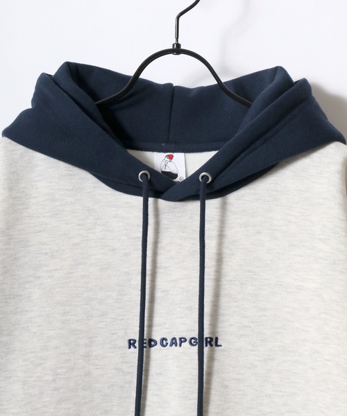 Red Cap Girl（レッドキャプガール）の「Red Cap Girl/レッドキャップガール オーバーサイズ 裏起毛 バックプリント ロゴ ワンポイント刺繍 スウェット パーカー フーディー/レディース メンズ（パーカー・レディース・オートミール/アッシュグレー/ダークグレー・L/M）」の13枚目の写真