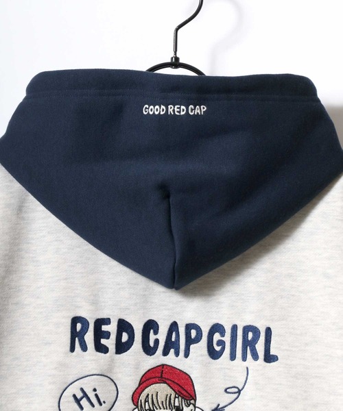 Red Cap Girl（レッドキャプガール）の「Red Cap Girl/レッドキャップガール オーバーサイズ 裏起毛 バックプリント ロゴ ワンポイント刺繍 スウェット パーカー フーディー/レディース メンズ（パーカー・レディース・オートミール/アッシュグレー/ダークグレー・L/M）」の15枚目の写真