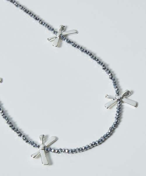 Firsthand（ファーストハンド）の「Firsthand/ファーストハンド リボンビーズネックレス（ネックレス・レディース・グレー・ONE SIZE）」の3枚目の写真