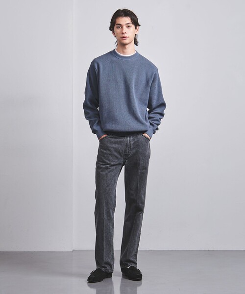 UNITED ARROWS（ユナイテッドアローズ）の「ミドルゲージ アゼ クルーネックニット -ウォッシャブル-（ニット/セーター・メンズ・グレー/ナチュラル/ブラック・S/M/L/XL）」の14枚目の写真