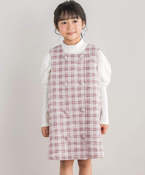 pois ツイードベスト 【ピンク】 pois ポワ Tweed vest ツイード