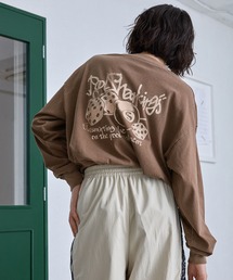 ヴィンテージライクプリントピグメント加工オーバーサイズTシャツ