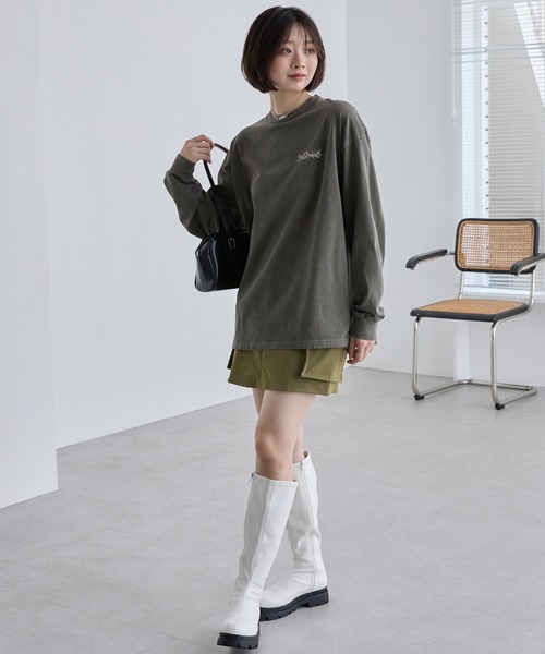 MONO-MART(モノマート)の「ヴィンテージライクプリントピグメント加工オーバーサイズTシャツ(Tシャツ/カットソー・メンズ・ブラック系/ホワイト系/オフホワイト/ブラック/ダークブラウン・L/M)」の16枚目の写真