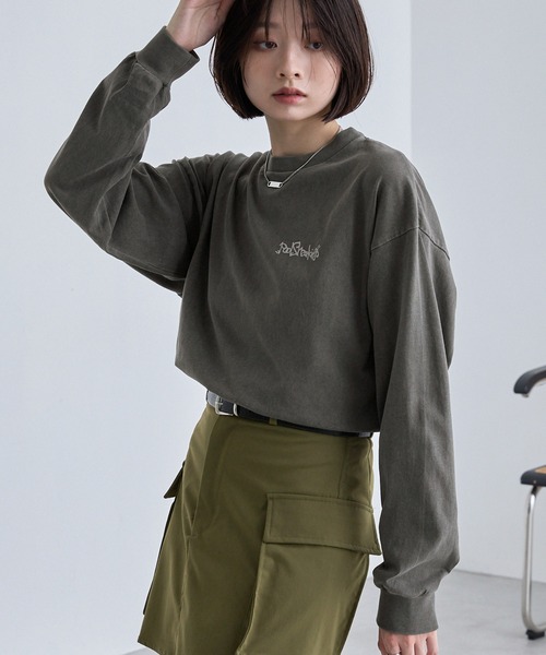 MONO-MART(モノマート)の「ヴィンテージライクプリントピグメント加工オーバーサイズTシャツ(Tシャツ/カットソー・メンズ・ブラック系/ホワイト系/オフホワイト/ブラック/ダークブラウン・L/M)」の18枚目の写真