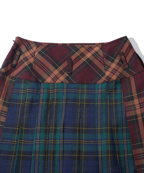 WHO'S WHO gallery(フーズフーギャラリー)の「ミックスチェックミディプリーツスカート(スカート・レディース・ブルー/ブラウン・FREE)」の8枚目の写真