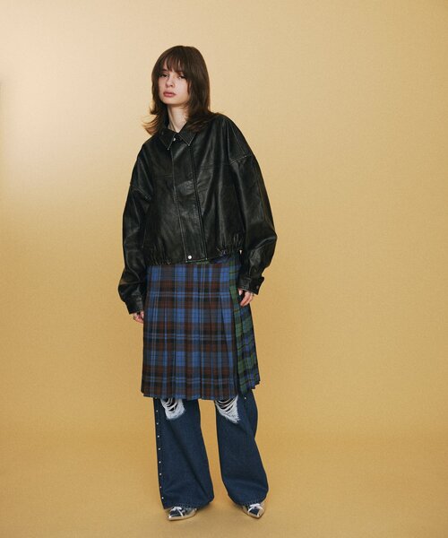 WHO'S WHO gallery(フーズフーギャラリー)の「ミックスチェックミディプリーツスカート(スカート・レディース・ブルー/ブラウン・FREE)」の11枚目の写真