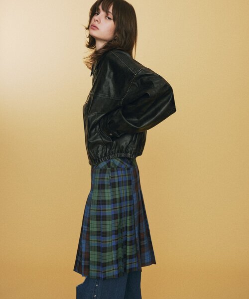 WHO'S WHO gallery(フーズフーギャラリー)の「ミックスチェックミディプリーツスカート(スカート・レディース・ブルー/ブラウン・FREE)」の12枚目の写真