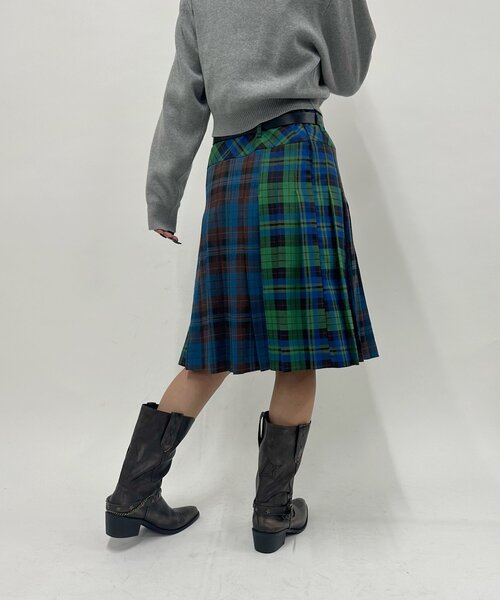 WHO'S WHO gallery(フーズフーギャラリー)の「ミックスチェックミディプリーツスカート(スカート・レディース・ブルー/ブラウン・FREE)」の14枚目の写真