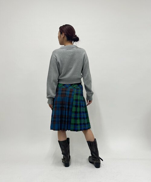 WHO'S WHO gallery(フーズフーギャラリー)の「ミックスチェックミディプリーツスカート(スカート・レディース・ブルー/ブラウン・FREE)」の17枚目の写真