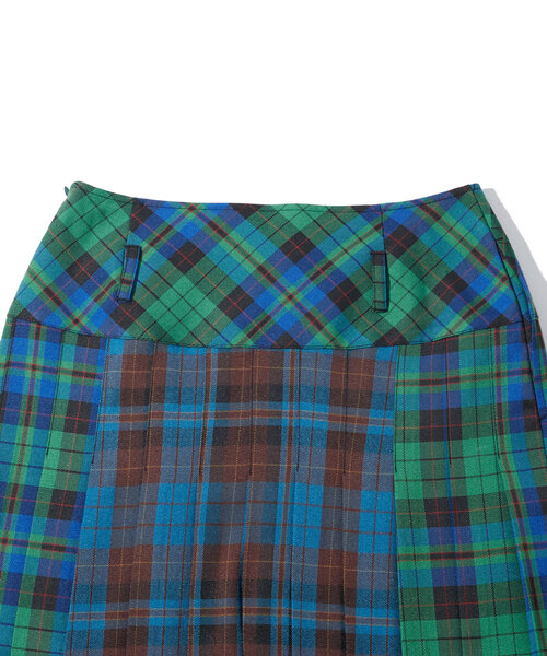 WHO'S WHO gallery(フーズフーギャラリー)の「ミックスチェックミディプリーツスカート(スカート・レディース・ブルー/ブラウン・FREE)」の19枚目の写真