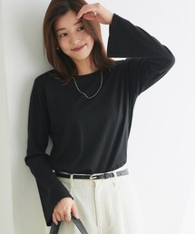 【静電気防止】【フレア袖】クルーネック/フレア袖 デザインカットソー