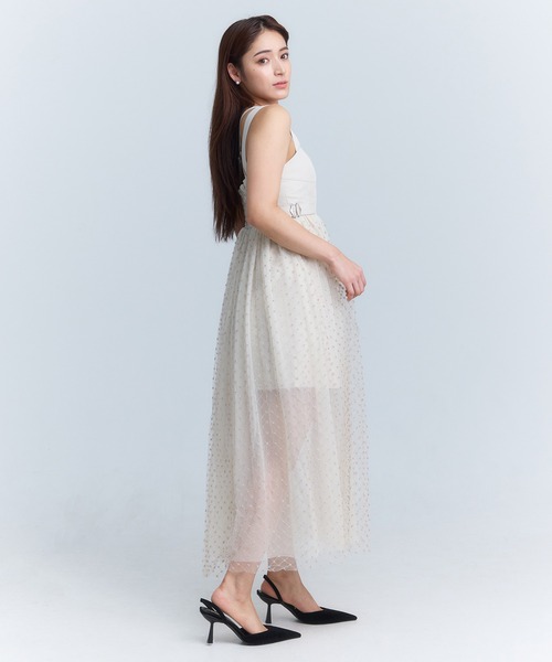 EIMY ISTOIRE(エイミーイストワール)の「デコラティブチュールドッキングワンピース(ワンピース・レディース・アイボリー/ブラック/グレー・S/M)」の13枚目の写真
