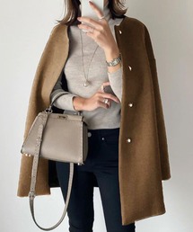 Doula Doula（ドゥーラドゥーラ）の「ノーカラーミドル丈コート（ノーカラージャケット）」