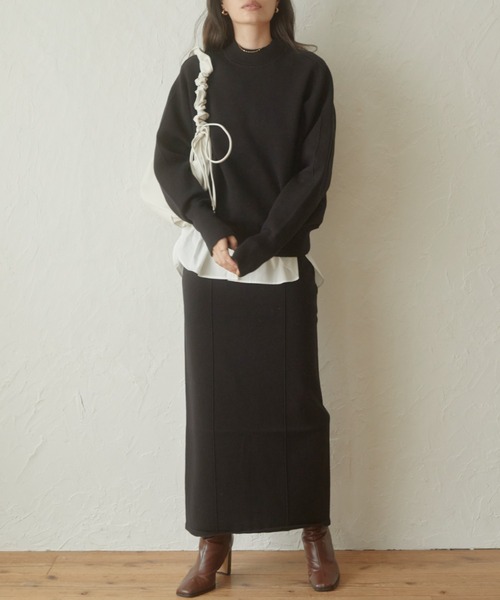 ACYM（アシーム）の「Sweat like knit トップス（スウェット・レディース・グレー/ブラック・FREE）」の16枚目の写真