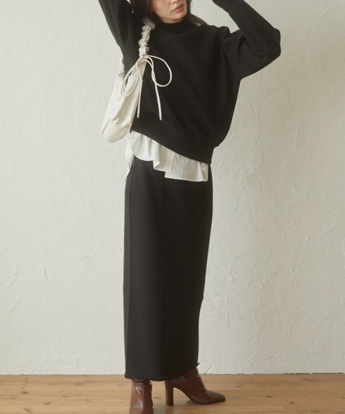 ACYM（アシーム）の「Sweat like knit トップス（スウェット・レディース・グレー/ブラック・FREE）」の7枚目の写真