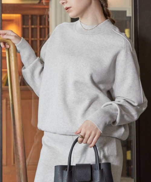 ACYM（アシーム）の「Sweat like knit トップス（スウェット・レディース・グレー/ブラック・FREE）」の8枚目の写真