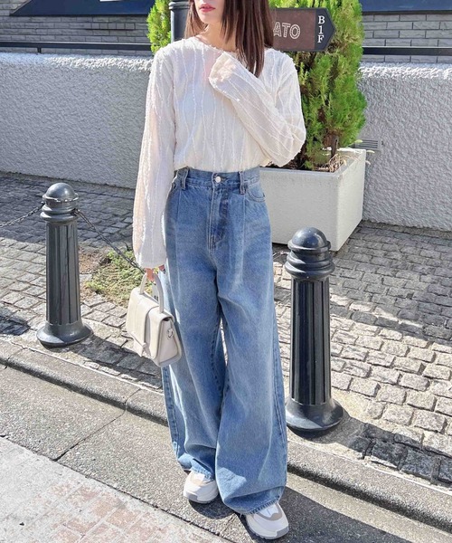 INGNI(イング)の「【WEB限定】フリンジトップス(Tシャツ/カットソー・レディース・ブルー/アイボリー/ブラック・M)」の9枚目の写真