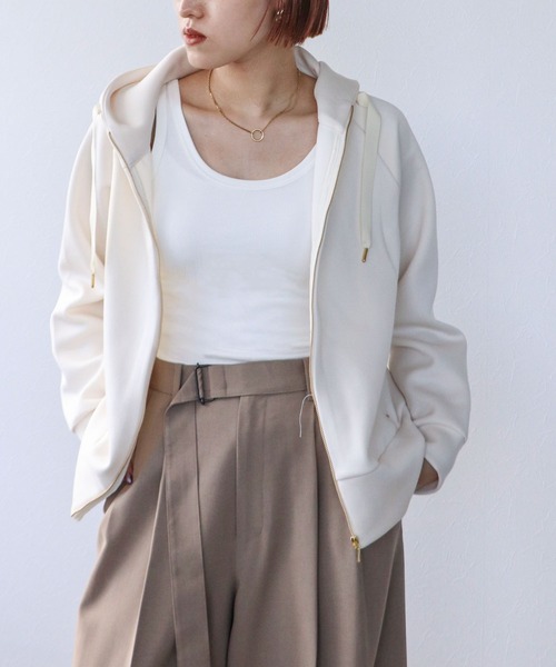 Cepica(セピカ)の「カルゼダンボールパーカー(パーカー・レディース・オフホワイト/ネイビー・FREE)」の9枚目の写真