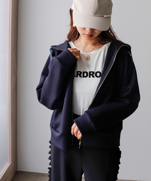 Cepica(セピカ)の「カルゼダンボールパーカー(パーカー・レディース・オフホワイト/ネイビー・FREE)」の6枚目の写真