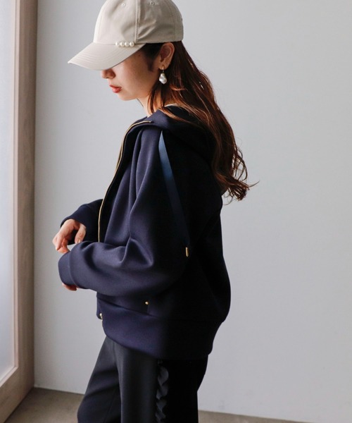 Cepica(セピカ)の「カルゼダンボールパーカー(パーカー・レディース・オフホワイト/ネイビー・FREE)」の5枚目の写真