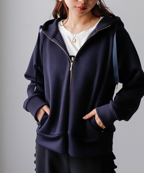 Cepica(セピカ)の「カルゼダンボールパーカー(パーカー・レディース・オフホワイト/ネイビー・FREE)」の7枚目の写真