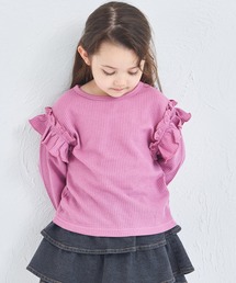 pairmanon | 【軽ふわっふる】 ワッフル 袖フリル アソート 長袖Tシャツ(Tシャツ/カットソー)