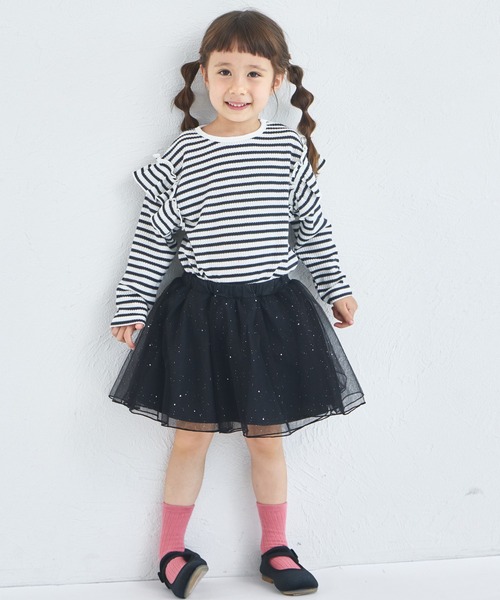 pairmanon（ペアマノン）の「【軽ふわっふる】 ワッフル 袖フリル アソート 長袖Tシャツ（Tシャツ/カットソー・キッズ・ブラック/ブラック系その他2/パープル系その他/ホワイト系その他/ブラック系その他/ホワイト系その他2/ホワイト系その他4/グリーン系その他/ベージュ/ピンク/ブラウン/アイボリー/ピンク系その他/オレンジ系その他・90/120/150/100/110/130/140）」の20枚目の写真