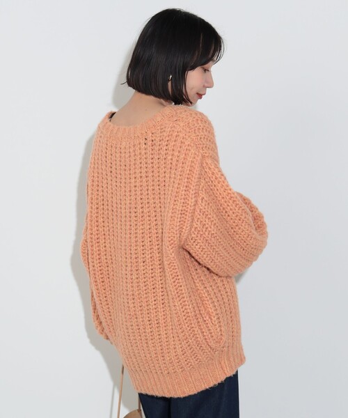 BEAMS HEART(ビームスハート)の「ミックス ローゲージニット カーディガン(ウォッシャブル)(カーディガン/ボレロ・レディース・ブルー/グレー/オレンジ・FREE)」の3枚目の写真