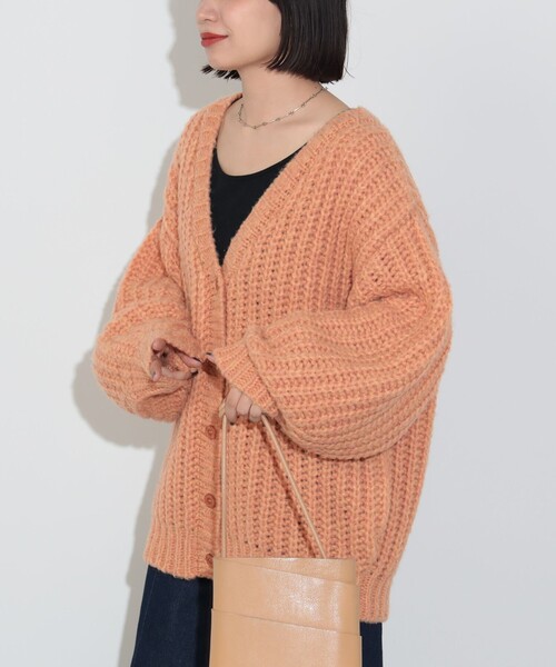 BEAMS HEART(ビームスハート)の「ミックス ローゲージニット カーディガン(ウォッシャブル)(カーディガン/ボレロ・レディース・ブルー/グレー/オレンジ・FREE)」の6枚目の写真